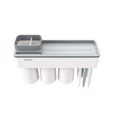 New NS 3杯牙刷架, 灰色的, 1個