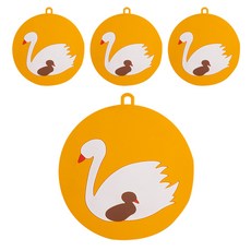 北歐風防滑多功能墊 4入, 天鵝