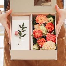 블뤼엔 생화 용돈플라워박스, 오렌지