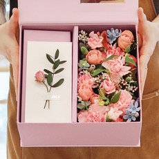 블뤼엔 생화 용돈플라워박스, 핑크