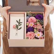 블뤼엔 생화 용돈플라워박스, 퍼플