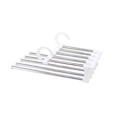 多功能褲子衣架, 鋼+白, 1個