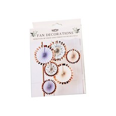 보타니칼 파스텔 플로랄 페이퍼 큰팬 3p + 작은팬 3p 세트, 혼합색상