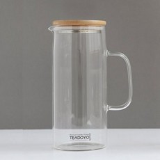 耐熱玻璃把手水瓶 S號, 單色, 1L