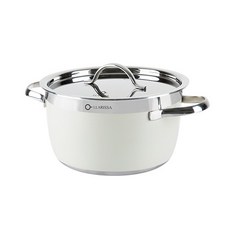 LLARISSA Heritage 五層不銹鋼雙耳鍋 W490, 象牙白, 20cm, 1個, 詳見說明