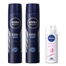 니베아 데오드란트 스프레이 맨 쿨킥 200ml x 2p + 데오드란트 스프레이 화이트 35ml, 1개