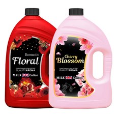 MiLK Cotton 高濃縮香水織物柔順劑櫻花版3.06L+碎花3.06L, 1組
