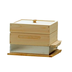 IH瓦斯爐通用3層柏木不鏽鋼蒸籠組 3-4人用, 320 x 320 毫米, 1套