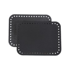 직사각형 가죽 가방바닥 17 x 13 cm, 블랙, 1개