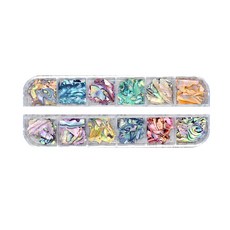 소프트 자개 네일 파츠 12종 세트, 혼합색상, 1개