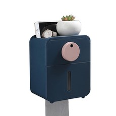 Vinterior 雙層收納附鎖衛生紙架, 海軍藍, 1個