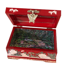 紅色花園派對高級螺鈿珠寶盒, 1個