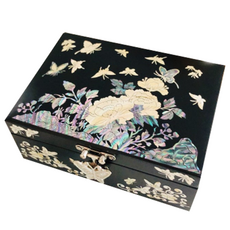 New黑色玫瑰霧面蝴蝶飾品盒, 1個