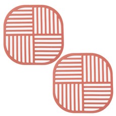 푸코 스쿼드 실리콘 냄비받침, 핑크, 2개