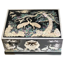 Mine 2層黑色螺鈿珠寶盒, 1個