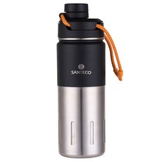 SANTECO 掛繩保溫瓶 U492, 碳黑, 500毫升