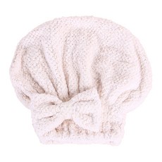 TCR 蝴蝶結乾髮帽, 白色, 1個