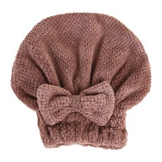 TCR 蝴蝶結乾髮帽, 棕色, 1個