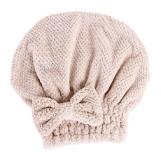 TCR 蝴蝶結乾髮帽, 米色, 1個