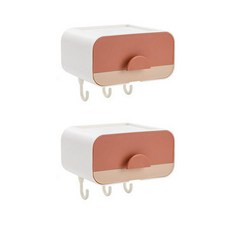 더블 레이어 수납함 S, 오렌지, 2개