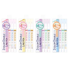 Popcorn Fancy 雙色雙線原子筆 0.5mm 4款 x 5入套組, 粉紅色, 黃色, 紫色, 藍色, 1套