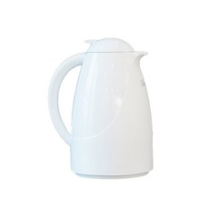 VISVIVA 按壓式玻璃內膽保溫水壺, 1L, 白色的
