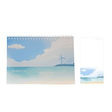 JLogue 濟州風A5萬年週計劃桌曆+長形便條紙, 混色