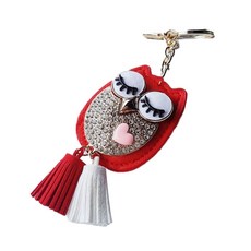 The Dream 貓頭鷹流蘇鑰匙圈, 紅色