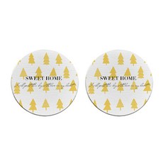 Vinteria 黃色浴室珪藻土盤杯墊 13 B, 2個, 黃色