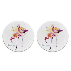 Vinterior 紅鶴浴室珪藻土盤狀杯墊 05 A, 2個