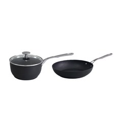 tvs AUTENTICA IH感應單柄鍋具 2件組, 灰色（混色）, 平底鍋28cm+單手平底鍋18cm