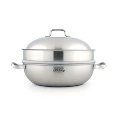 Queen's Sense 閃亮不銹鋼桶三重派對蒸鍋, 30cm, 1組