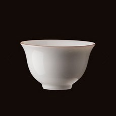 Kyungdeukjin茶杯邊緣茶杯, 1個, 白色+金色