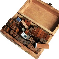 復古大寫英文字母數字印章, T57, 1套