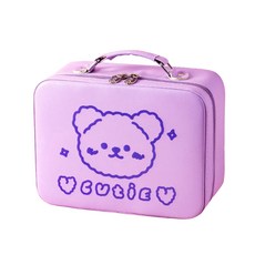 可愛小熊化妝箱, 紫色, 1個