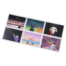 韓劇德魯納酒店明信片 6入組, 混色, 1組