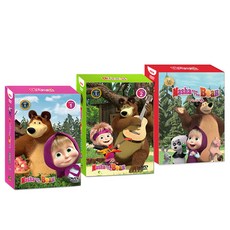 瑪莎與熊 幼兒英語 第1輯 + 第2輯 + 第3輯 + 英韓劇本 3件組 原始英文版, 15DVD + 15CD