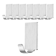 스테인레스 모던 접착식 후크, 8개, 실버