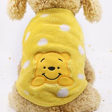 PET BOS 狗狗超細纖維睡眠睡衣背心, 黃色