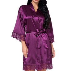 新婚夫婦蕾絲性感睡袍 XXL, 紫色, 1個