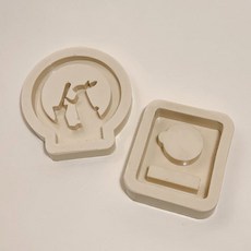 中秋節月兔石膏擴香小茶蠟矽膠模具2件組, 單一顏色