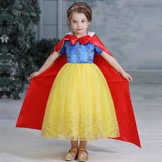 可愛紅披肩公主裙+黃色蝴蝶結手套 6件組