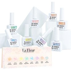 DGEL Aurora Queen Glitter Gel La Fleur 9ml x 8 款 + 色卡套組, 閃光凝膠 LaFleur 8 種 + 色卡, 1套