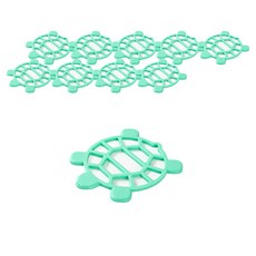 北歐裝飾海龜杯墊 10入, 綠色, 10個