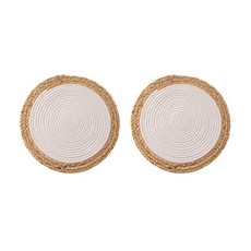 뱅글 밀짚 코스터 2p, 화이트