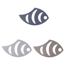 現代魚形杯墊2件組, 大, 2個