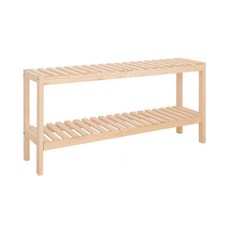 노르딕 다용도 원목 수납선반 2단 100 x 40 x 50 cm BGN026, 베이지