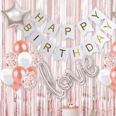 올리브파티 생일파티 용품 호일커튼 패키지 홈파티세트, 실버, 1세트