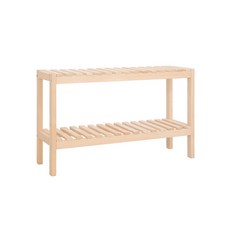 노르딕 다용도 원목 수납선반 2단 70 x 30 x 50 cm BGN026, 베이지
