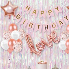 OLIVEPARTY 生日派對用品 鋁箔雨絲簾組合包 居家派對組合, 鐳射, 1套